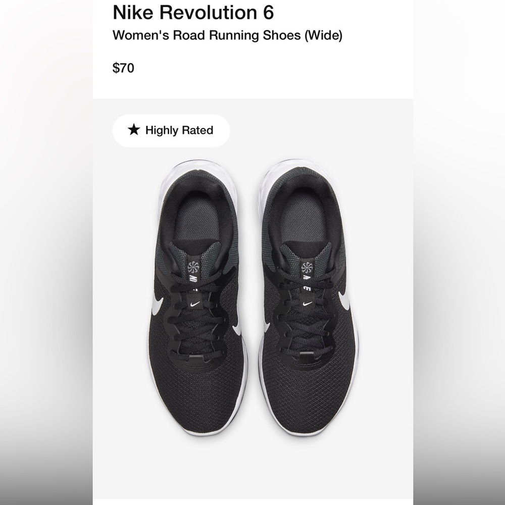 Nike Revolution 6 Womens Running Shoe Size 7
